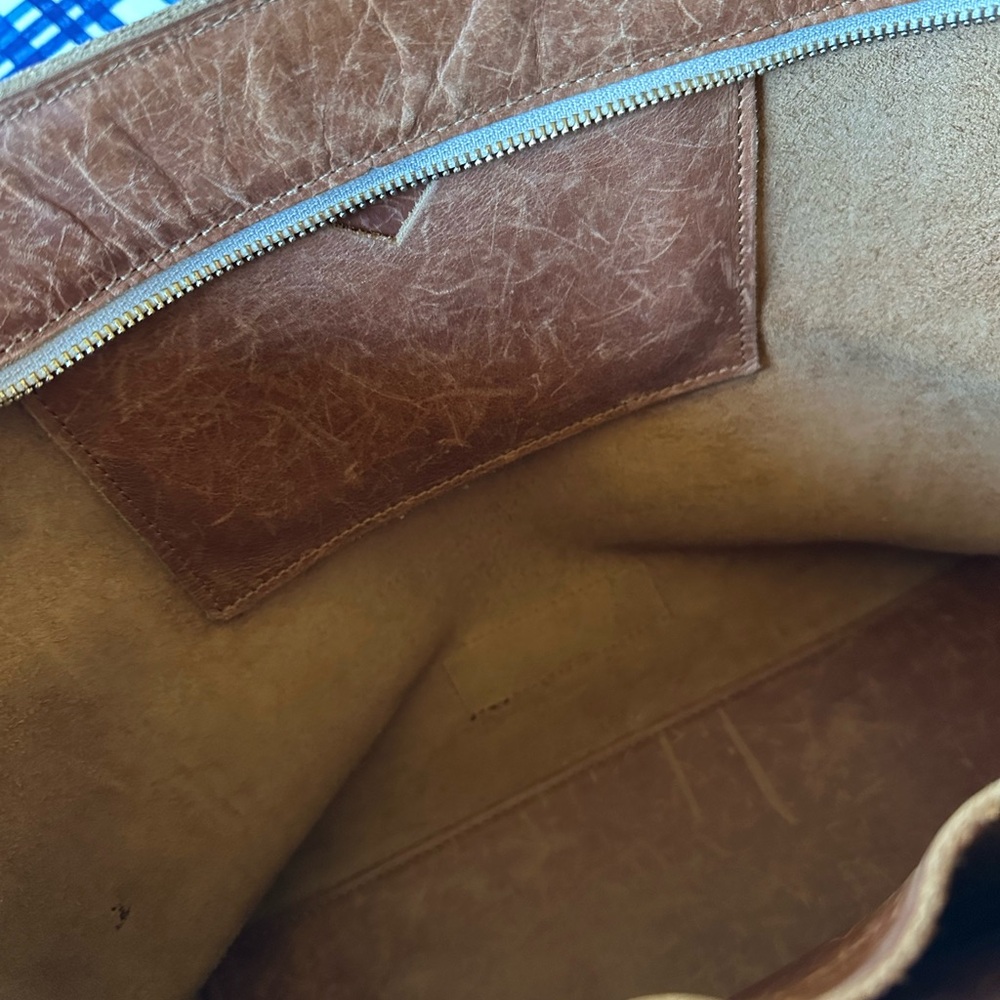 Chic Tan Leather Tote Bag - Picture 7 of 9